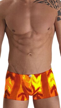 Pánské plavky boxer oranžovo-žluté 7136
