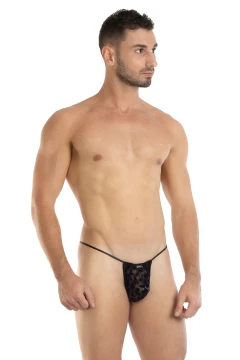 Pánská leopardí tanga černá 7484